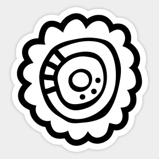 White Flower Shape Sticker